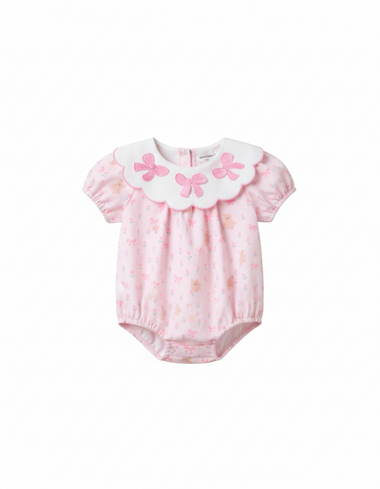 Body verano manga corta rosado tallas 3-9 meses