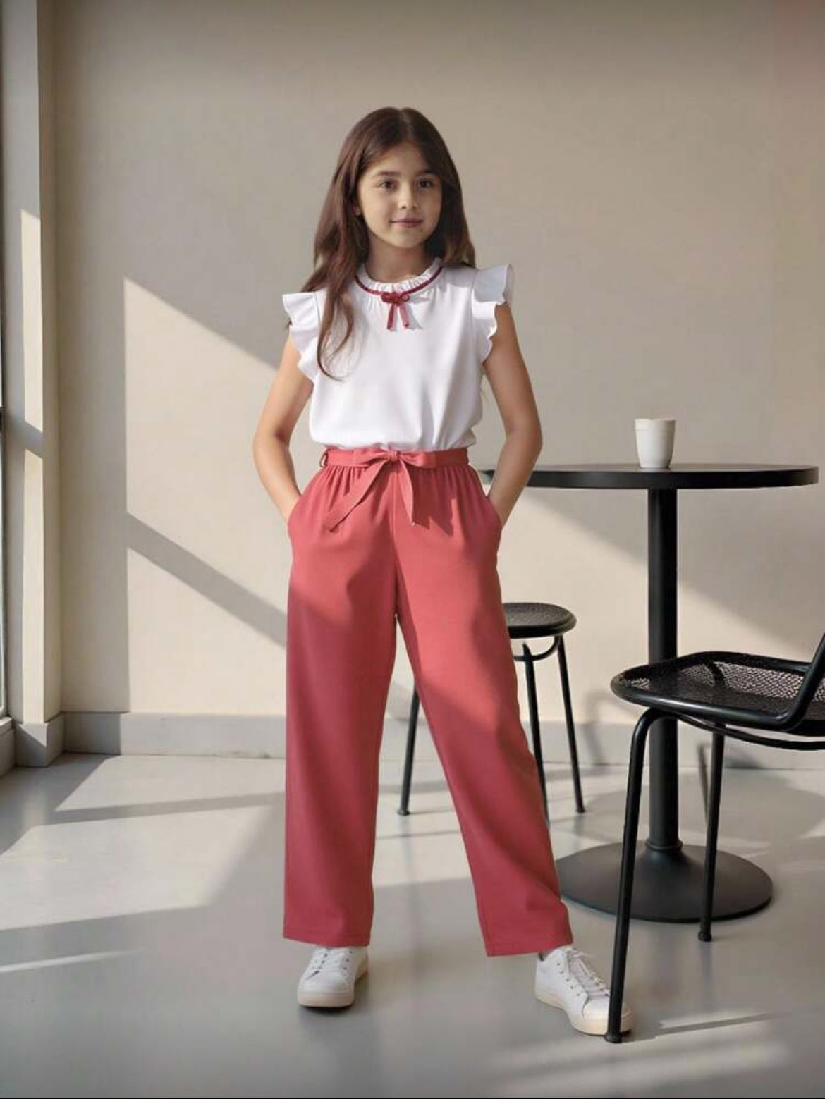 Conjunto de 2 piezas blusa manga corta